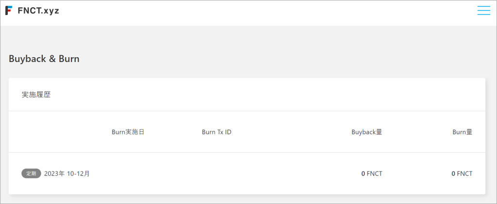 FNCTのBuyback&burn